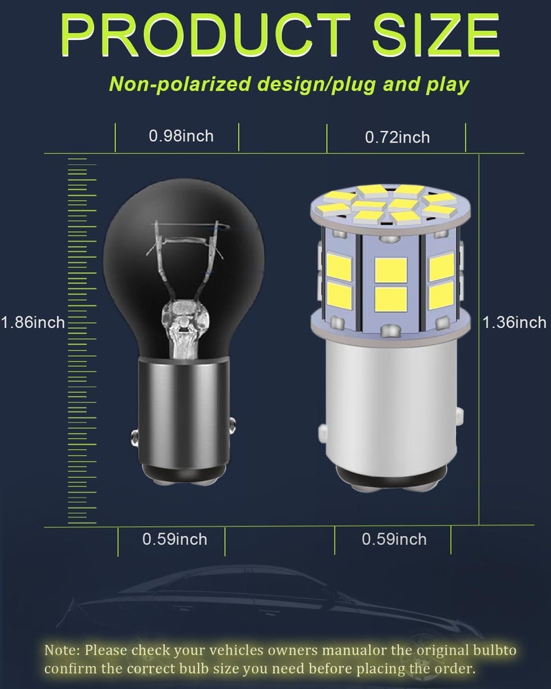 LEDYOTRY 1157 LED Bulb White, Super Bright 2057 2357 7528 BAY15D LED Bulbs for Backup Reverse Lights, Brake Tail Lights, Parking Daytime Running Lights (Pack of 4) - Image 3